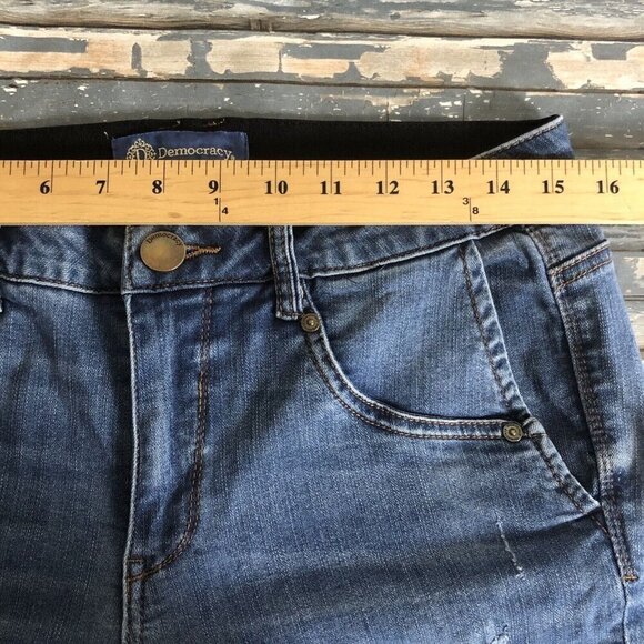 Democracy Jeans Womens Size 8 Blue AB Solution Stretch Distressed - Picture 6 of 10